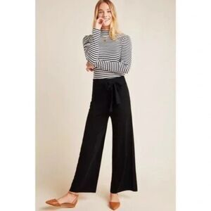 Anthropologie Black Wide Leg Pants